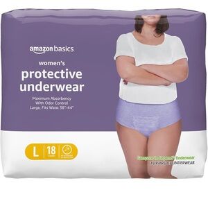 Amazon Basics Women's Protective Underwear 18 count Size Large I